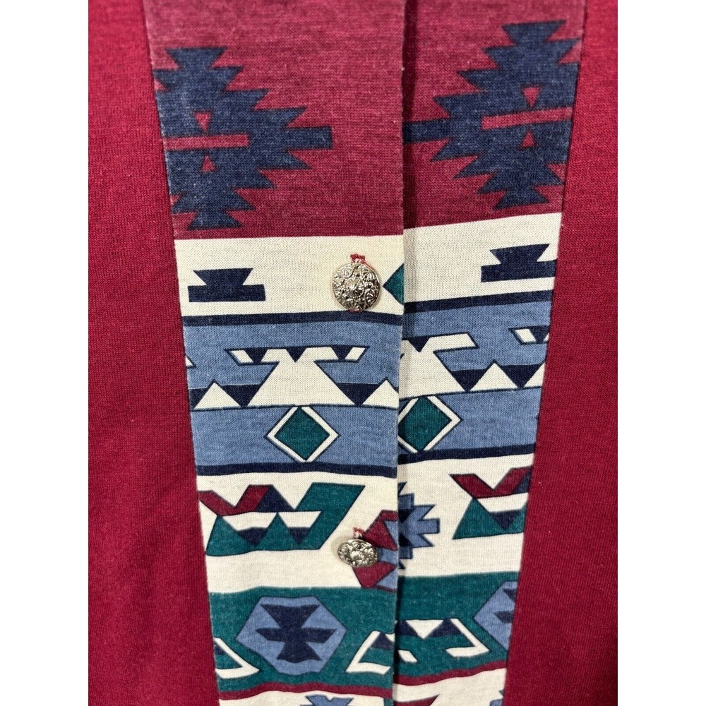 Vintage Western Shirt Womens Medium Southwest Short Sleeve Multicolor Button Up - Picture 8 of 11